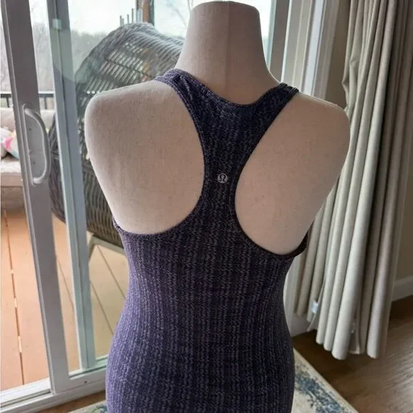 Cool Racer Back Purple Patterned Tank extra long, thicker than usual material. - Picture 3 of 5